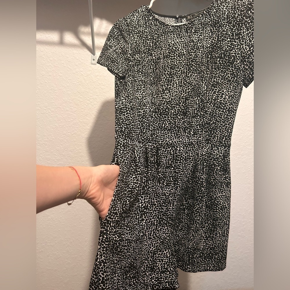 Zara Trafaluc black and white printed romper
